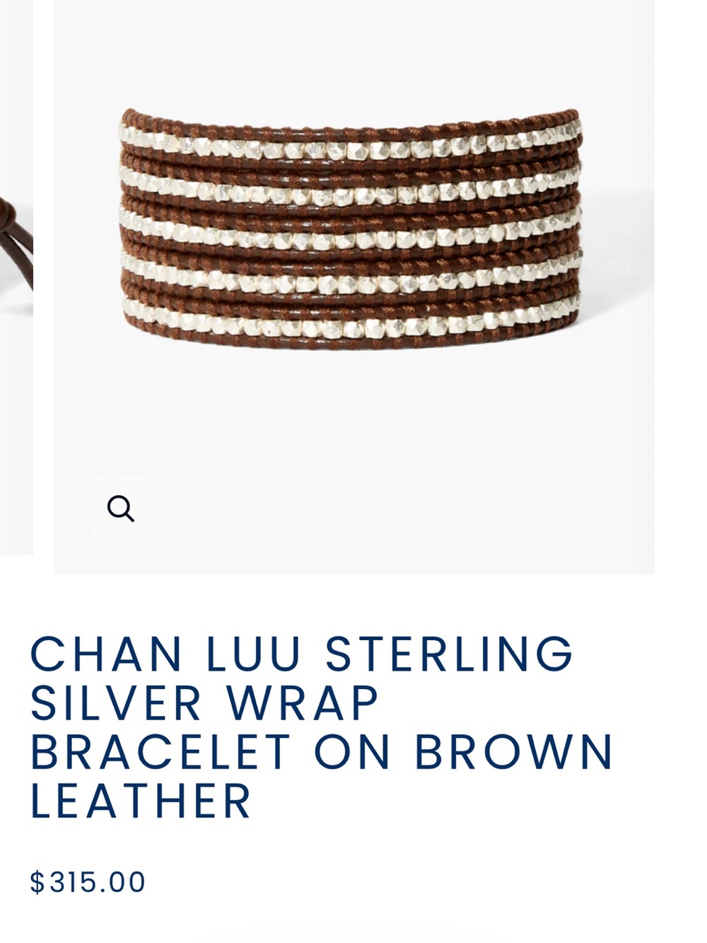 Chan Luu Brown sterling silver natural leather 5 Wrap Bracelet